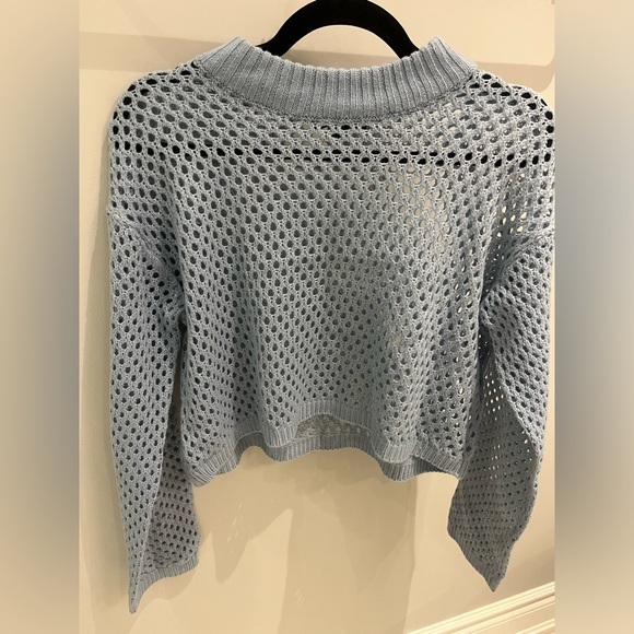 BABY BLUE crochet knit top - Picture 3 of 5